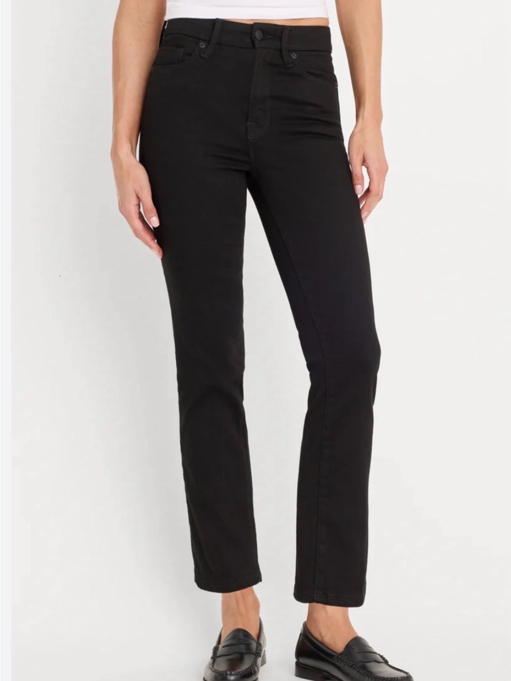 Good American Black Straight-Leg Jeans for Women